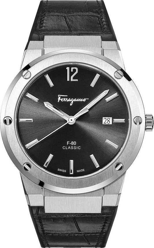 Salvatore Ferragamo Watch SFDT00219 F-80 Crocodile Pattern 41mm