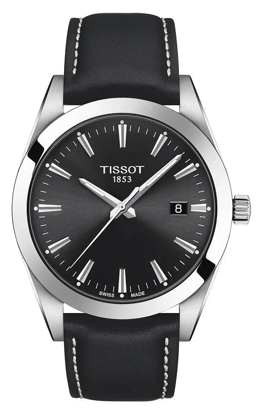 Tissot PRX Quartz Black Dial Brown Leather Strap 40mm Watch T127.410.16.051.00