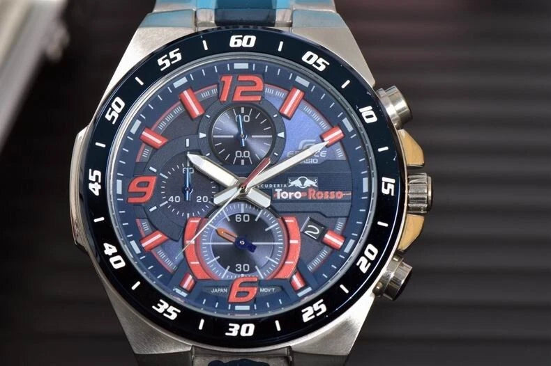 Casio Edifice Toro Rosso EFR-564TR-2ADR Blue Dial Stainless Steel Men's Watch