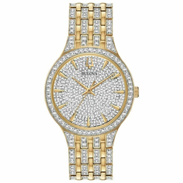 Bulova Phantom Men's Quartz Watch 98A229 Gold Stainless Steel 40mm with Crystals