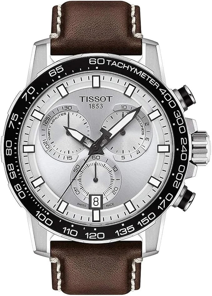 Tissot Supersport Chrono Silver Dial Brown Leather Men’s Watch T125.617.16.031.0