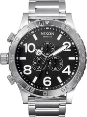 Nixon Chrono A083-000 Mens Analogue Quartz Watch Stainless Steel Black Dial 51mm