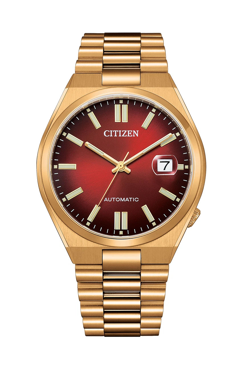 Citizen NJ0153-82X Automatic Red Dial Rose Gold Tone Stainless Steel Tsuyosa