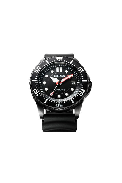 Citizen NJ0129-10X Black Rubber Automatic Mens Watch Complete Set