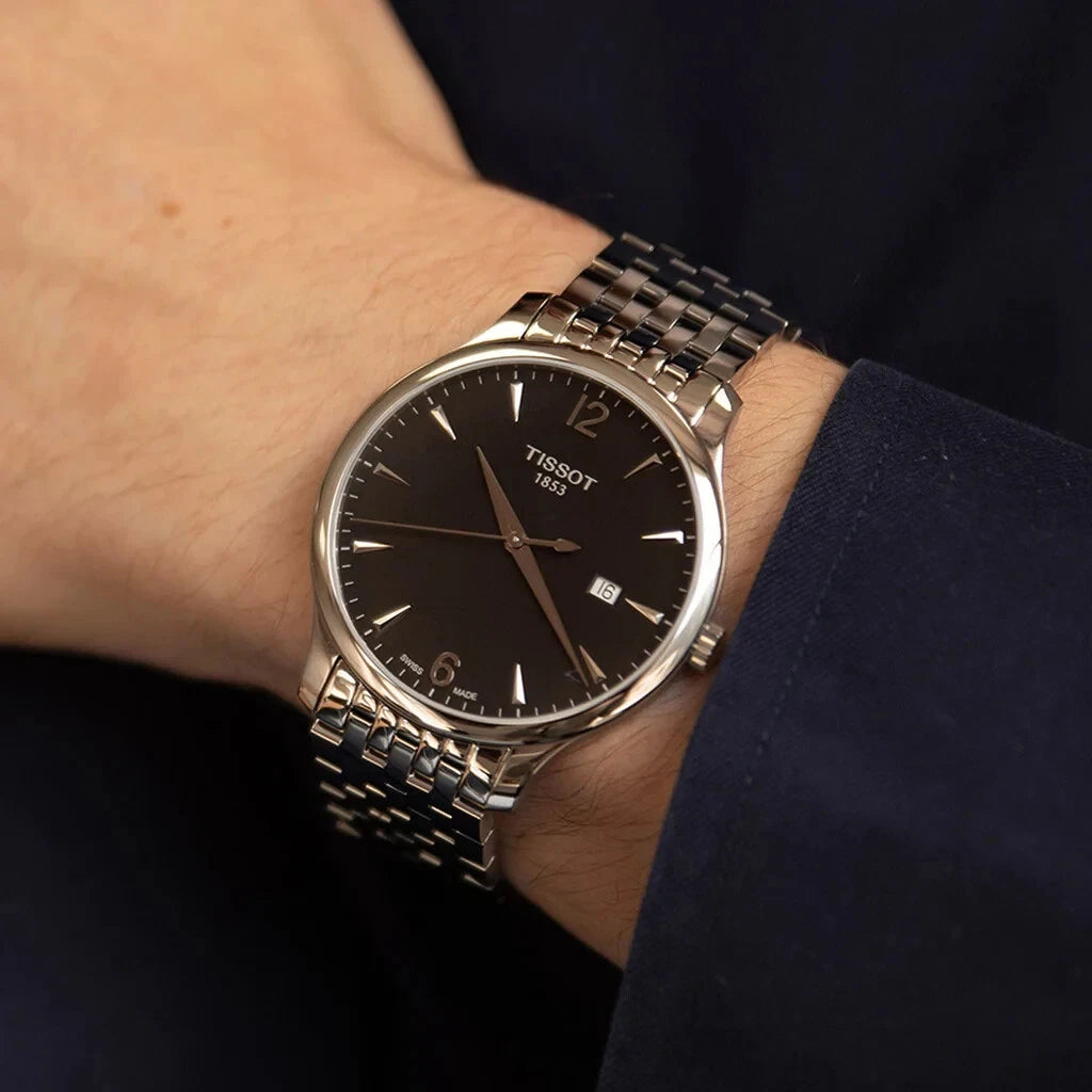 Tissot Tradition Quartz Black Dial Stainless Steel Watch T063.610.11.057.00