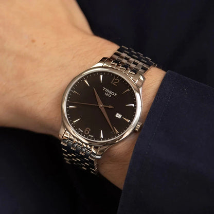 Tissot Tradition Quartz Black Dial Stainless Steel Watch T063.610.11.057.00