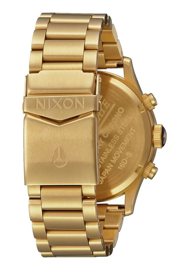 Nixon Mens Sentry Chrono Gold Quartz Watch A386-510 42mm Dial