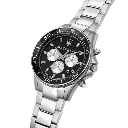 Maserati Men's R8873640004 Stainless Steel Analog Black Dial Quartz Watch 44mm