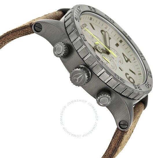Nixon Mens 51-30 Chrono Analogue Quartz Watch A124-2388 Leather Strap 51mm Dial