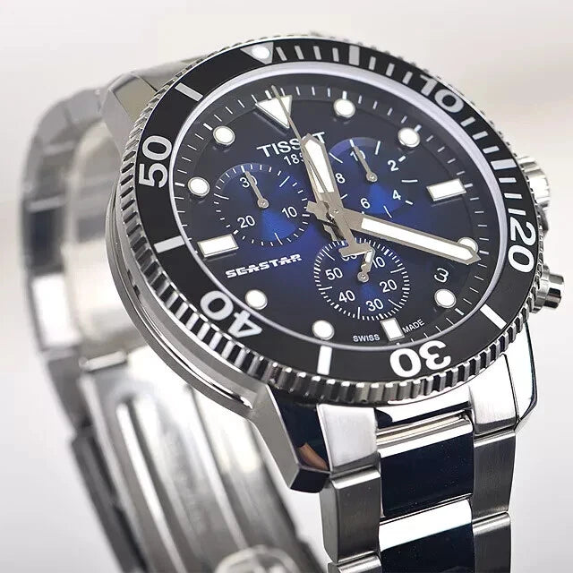 NEW TISSOT T-SPORT SEASTAR 1000 T120.417.11.041.01 MENS CHRONO WATCH WARRANTY