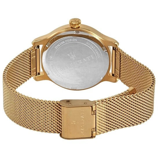 Maserati Epoca Quartz Gold Mother of Pearl Ladies Watch R8853118502 White Dial