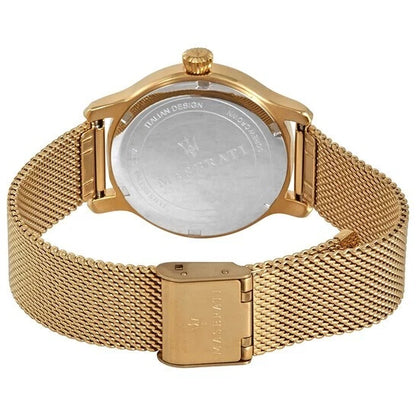 Maserati Epoca Quartz Gold Mother of Pearl Ladies Watch R8853118502 White Dial