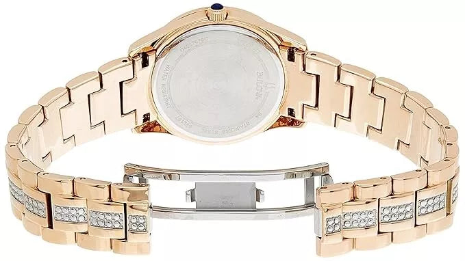 Bulova Women's Crystal Collection Analog Mother of Pearl Dial Watch 98L197 32mm