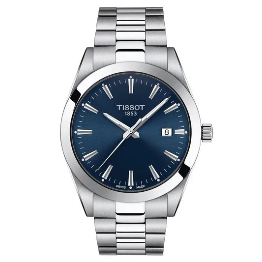 TISSOT T-CLASSIC GENTLEMAN T127.410.11.041.00 SILVER/BLUE MENS WATCH WARRANTY