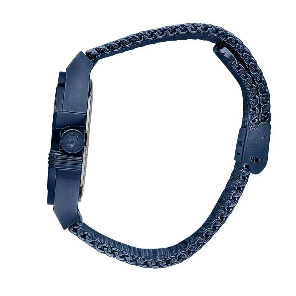 Maserati Potenza R8853108008 Men's Quartz Analog Blue Dial Watch Mesh Steel 42mm