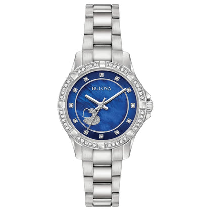 Bulova Women's Crystal Collection Mother or pearl Dial Watch 96L238 30mm Dial