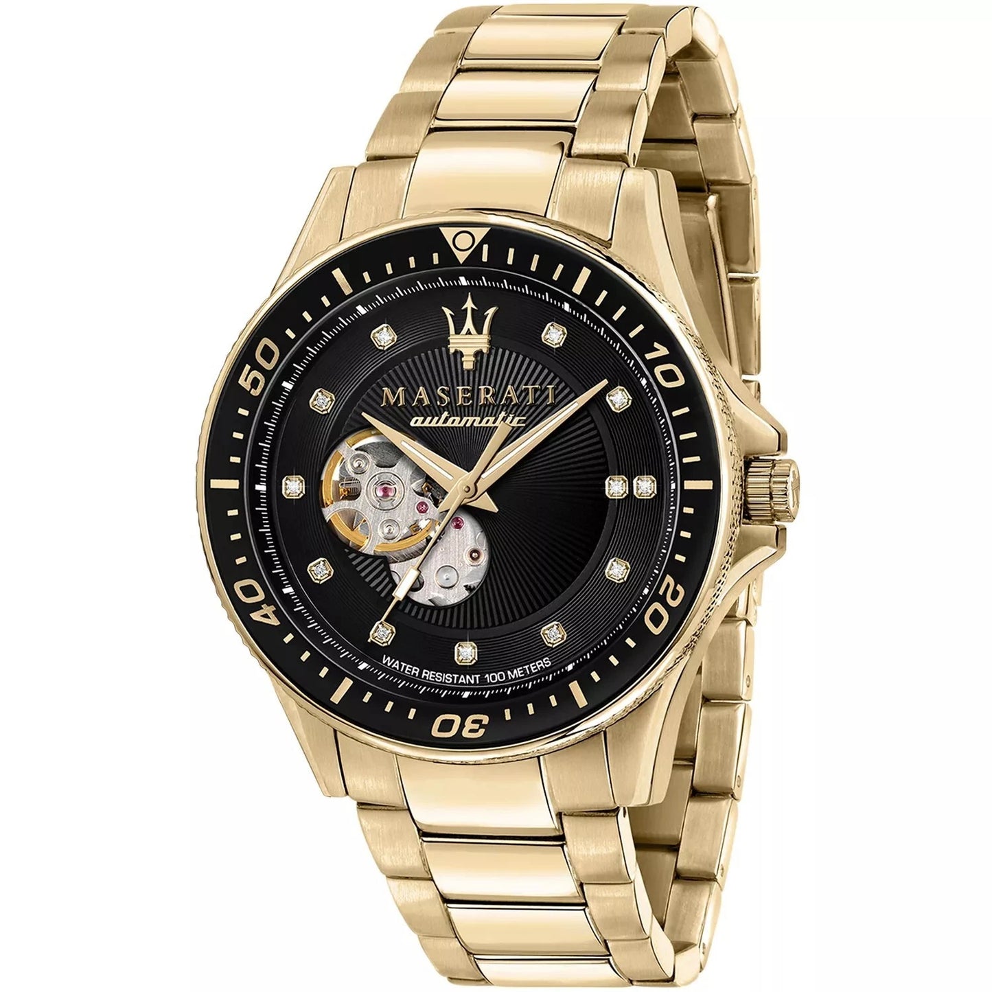 Maserati Sfida Mens Automatic Diamonds Edition Watch R8823140003 Steel 44mm Dial