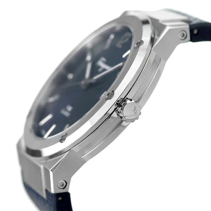 Ferragamo Men's F-80 SFDT00719 Watch Classic Blue Leather Strap Blue Dial 42mm
