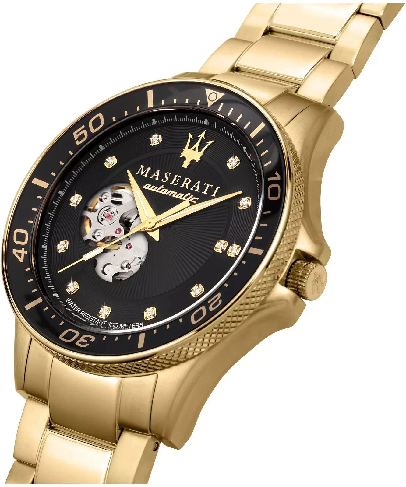 Maserati Sfida Mens Automatic Diamonds Edition Watch R8823140003 Steel 44mm Dial