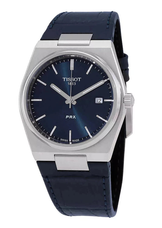 Tissot PRX 40mm Blue Dial Quartz Blue Leather Strap Men’s Watch T137.410.16.041
