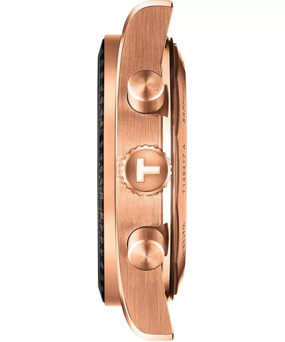 Tissot PR516 Chronograph T149.417.33.051.00 Rose Gold PVD Black Dial Men's Watch