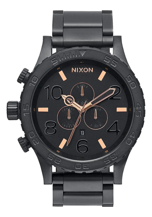 Nixon Mens Quartz Chronograph Black Watch A083-957 51mm Dial