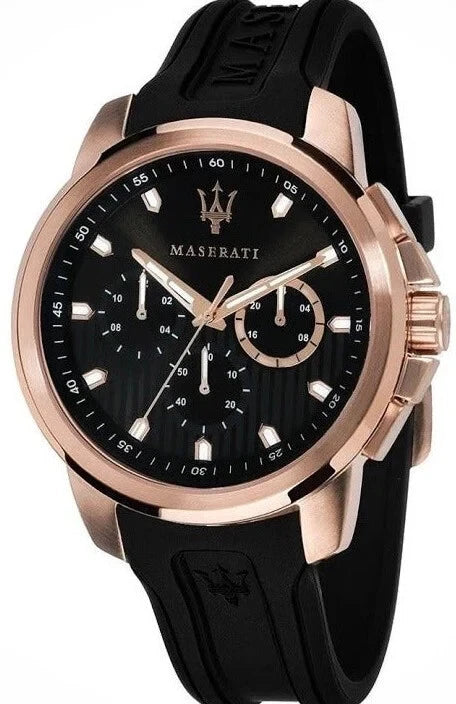 Maserati Sfida R851123008 Chronograph Black Silicone Strap Men’s Watch 44mm
