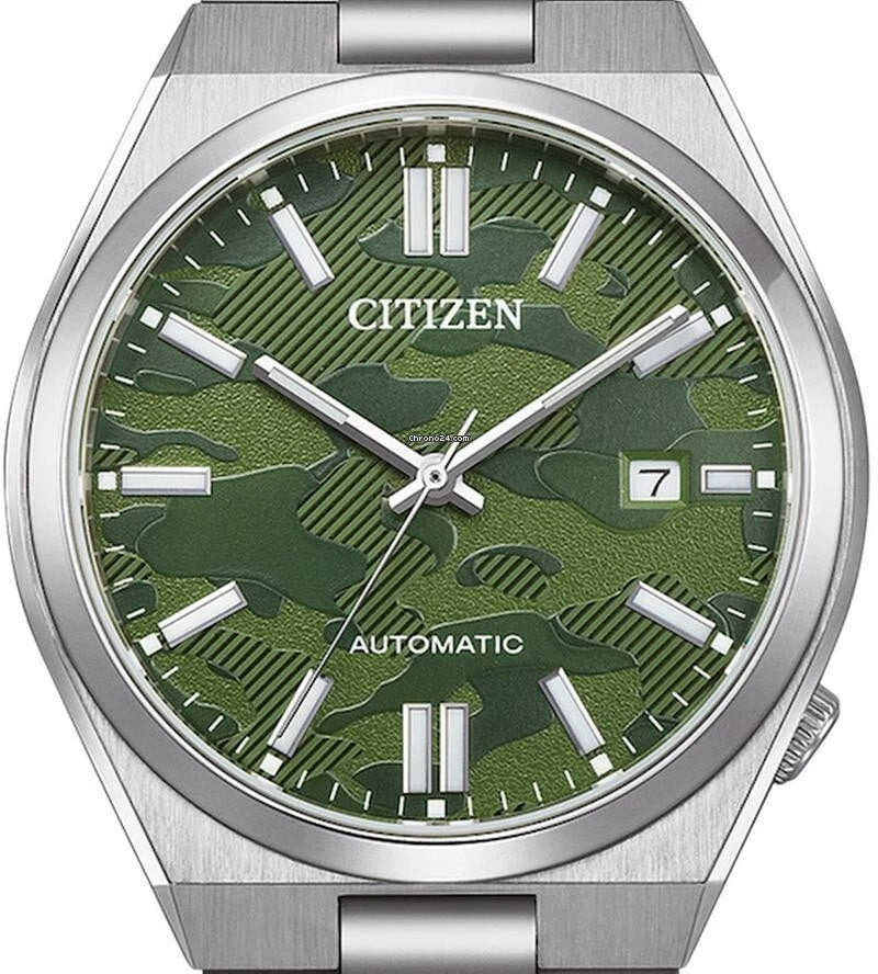 Citizen Automatic Green Camouflage Dial Sapphire Glass Men's Watch NJ0159-86X