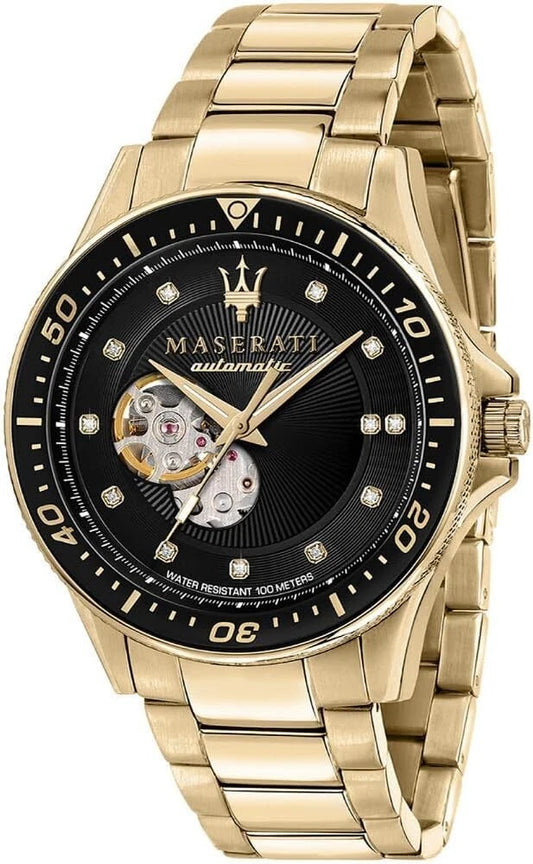 Maserati SFIDA Men's Watch R8823140003 Automatic Black Dial Stainless Steel 44mm