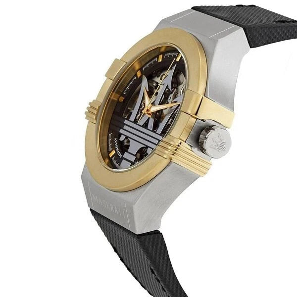 Maserati Potenza Men's R8821108037 Automatic Black Dial Leather Strap 42mm Watch