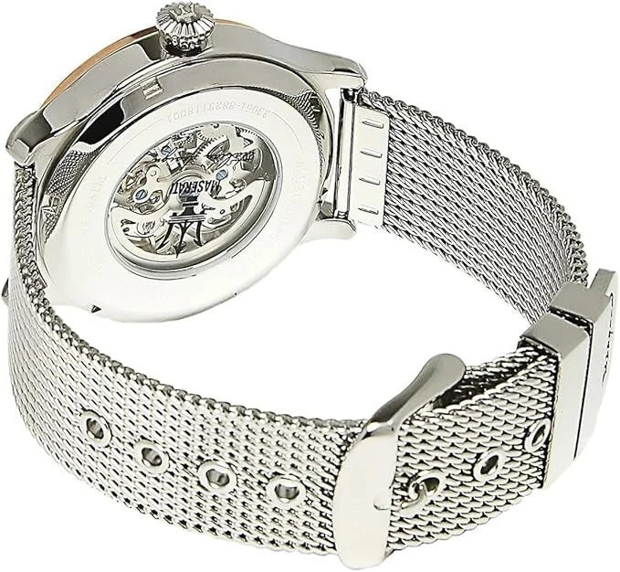 Maserati Epoca R8823118001 Men's Automatic White Open Heart Dial Steel 42mm