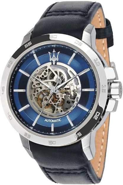 Maserati R8821119004 Ingegno Men's Automatic Watch Blue Open Heart Dial 45mm