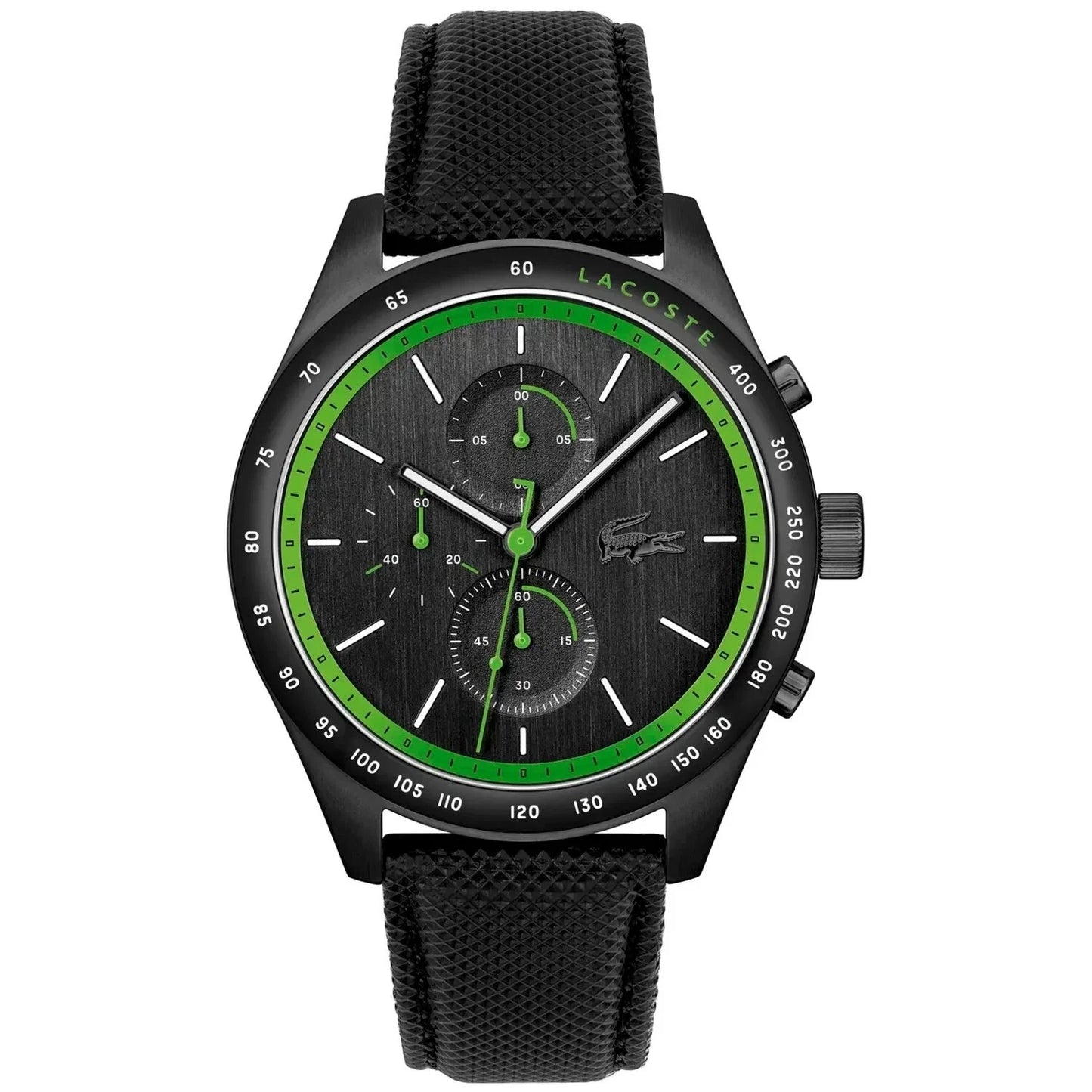 Lacoste Watch Apext Chronograph Men's Quartz 2011296 Black Leather New Boxed
