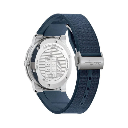 Ferragamo Sapphire Green Dial Blue Rubber Swiss Quartz Men’s Watch SFHP00120
