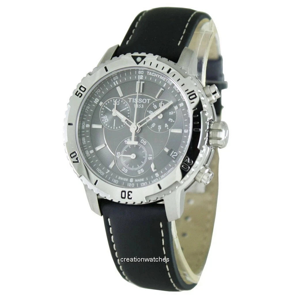 Tissot Men's PRS 200 T067.417.16.051.00 Black Leather Strap Chronograph Watch