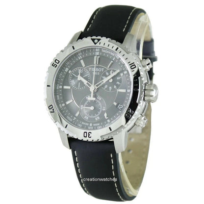 Tissot Men's PRS 200 T067.417.16.051.00 Black Leather Strap Chronograph Watch