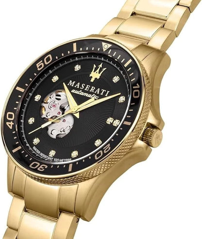 Maserati SFIDA Men's Watch R8823140003 Automatic Black Dial Stainless Steel 44mm