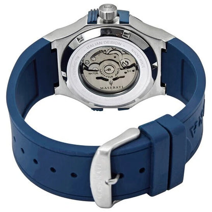 Maserati Potenza Men's R8821108028 Automatic Watch Steel Rubber Blue Dial 42mm
