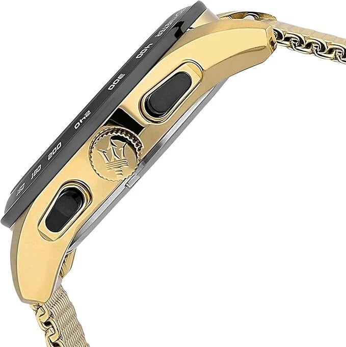 Maserati Traguardo Men's Quartz R8873612010 Yellow Gold Milanese Mesh Band Watch