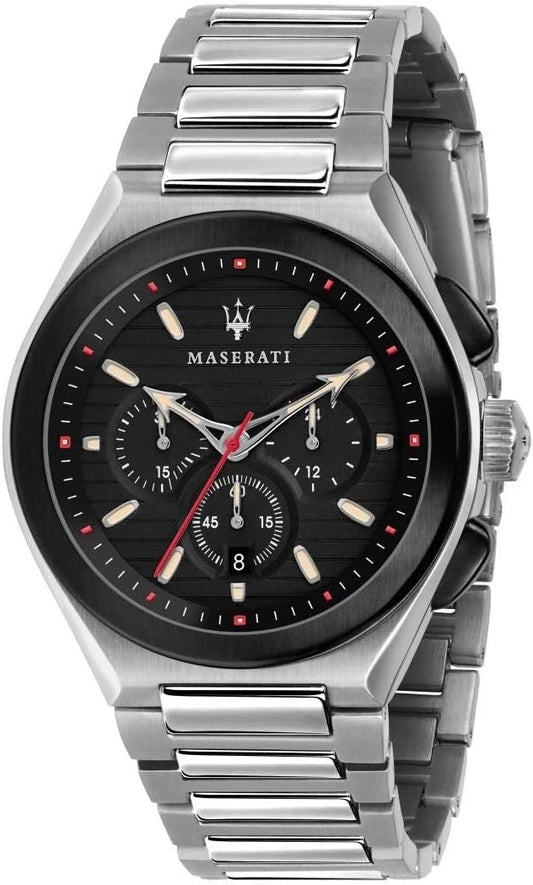 Maserati Mens Watch TRICONIC R8873639002 Quartz Steel Black PVD Chronograph 43mm