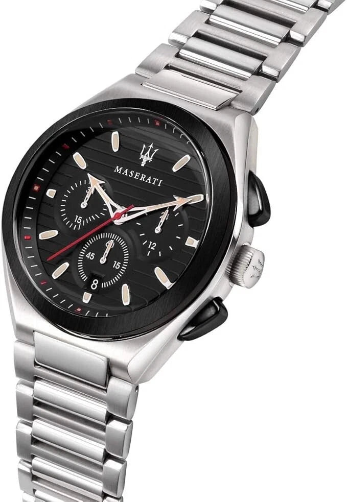 Maserati Mens Watch TRICONIC R8873639002 Quartz Steel Black PVD Chronograph 43mm