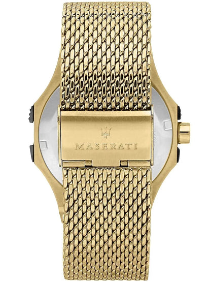 Maserati Potenza R8853108006 Mens Analog Quartz Gold Steel Watch Black Dial 42mm