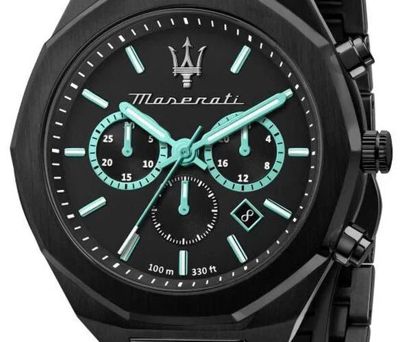 Maserati Stile Men's Aqua Edition Chronograph Watch R8873644001 Black Dial 45mm