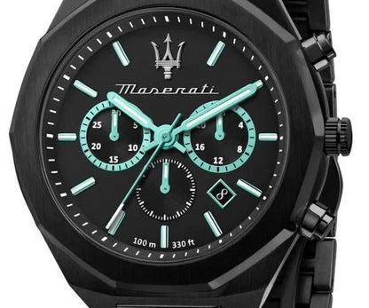 Maserati Stile Men's Aqua Edition Chronograph Watch R8873644001 Black Dial 45mm
