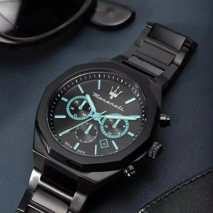 Maserati Stile Men's Aqua Edition Chronograph Watch R8873644001 Black Dial 45mm
