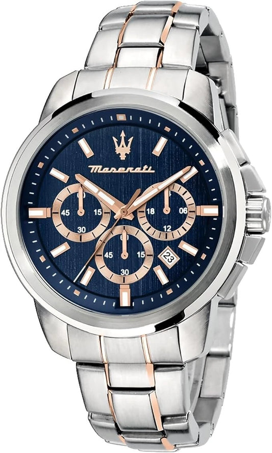 Maserati Mens Successo Quartz Chronograph Watch R8873621008 Stainless Steel 44mm