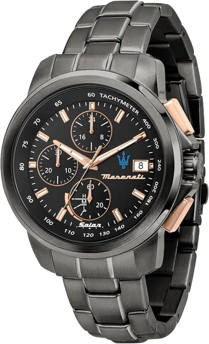Maserati Men's Successo Solar R8873645001 Quartz Grey Stainless Steel 44mm Dial