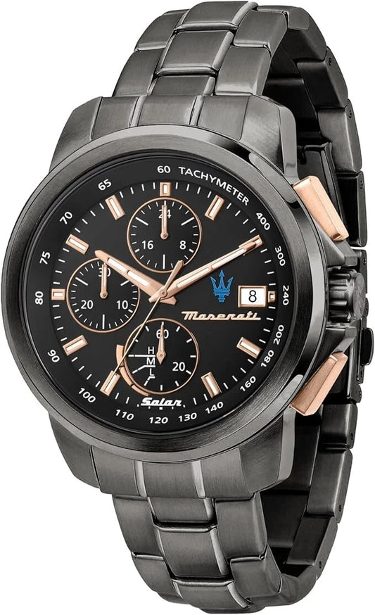 Maserati Men's Successo Solar R8873645001 Quartz Grey Stainless Steel 44mm Dial