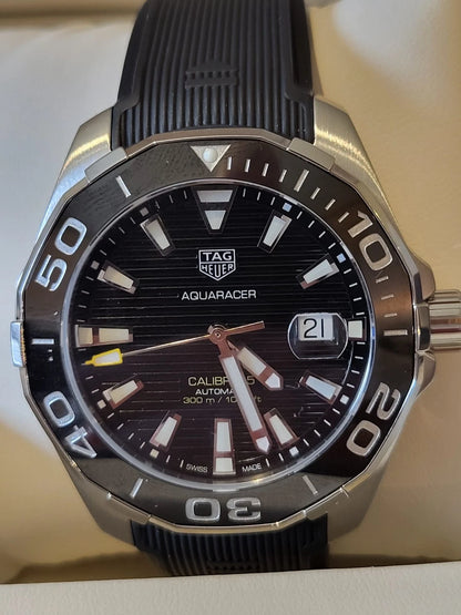 TAG Heuer Aquaracer WAY201A.FT6142 Calibre 5 Automatic 300m Black Dial Unworn
