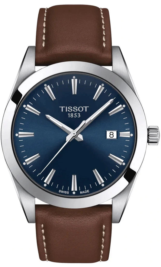 Tissot Carson Premium Quartz Blue Dial Leather Strap Watch T127.410.16.041.00